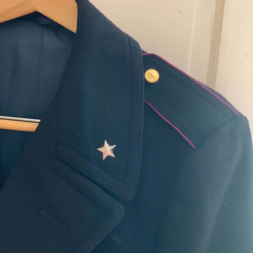 Vintage Navy Military Double Breasted Wool Coat - Picture 8 of 17